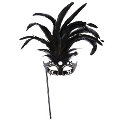 Škraboška s držátkem černá